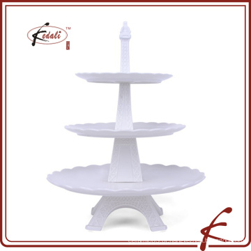 Distintivo Eiffel modelagem durável porcelana 3-camada bolo Stand